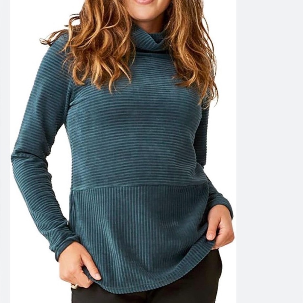 Carve Designs Women's Teal Ribbed Tunic Top